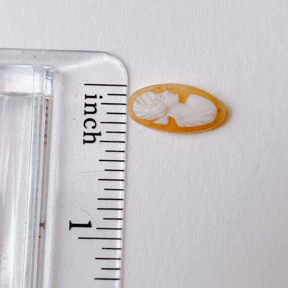 VTG 30s - 40s Shell Cameo Cabochon Hand Carved Portrait Jewelry Making Component - Picture 11 of 11